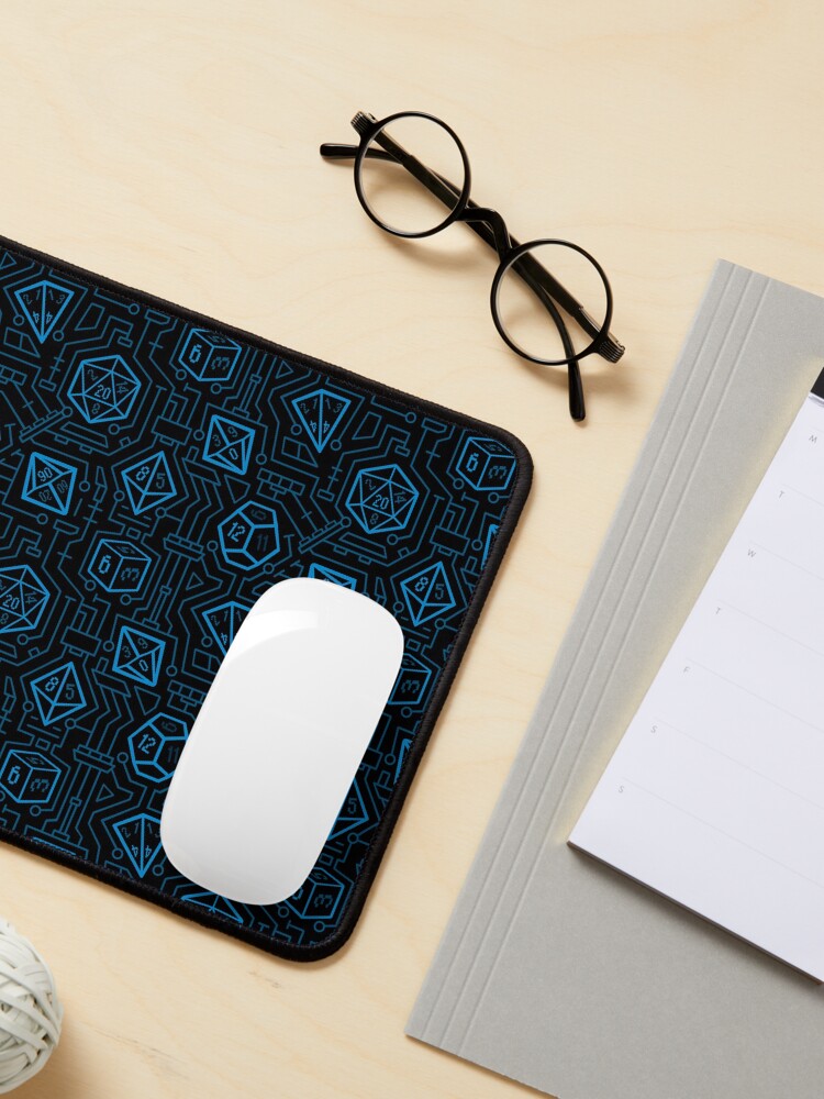Thumbnail 3 of 5, Mouse Pad, Tech D20 Pattern [Blue] designed and sold by MaratusFunk.