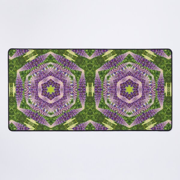 Item preview, Lupin Flower and Leaf Kaleidoscope Mandala in Purples, Pink, and Green designed and sold by BoundedChaos.