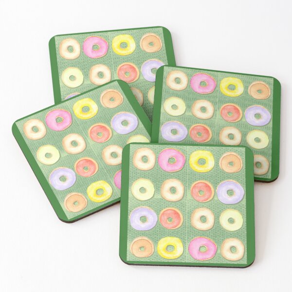 Item preview, donut donuts doughnut doughnuts (green pattern background) designed and sold by ibijin.