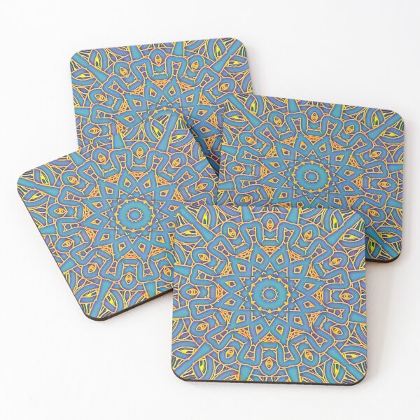 Item preview, Dev Shakti Mandala Blue and Yellow designed and sold by shantilovesart.