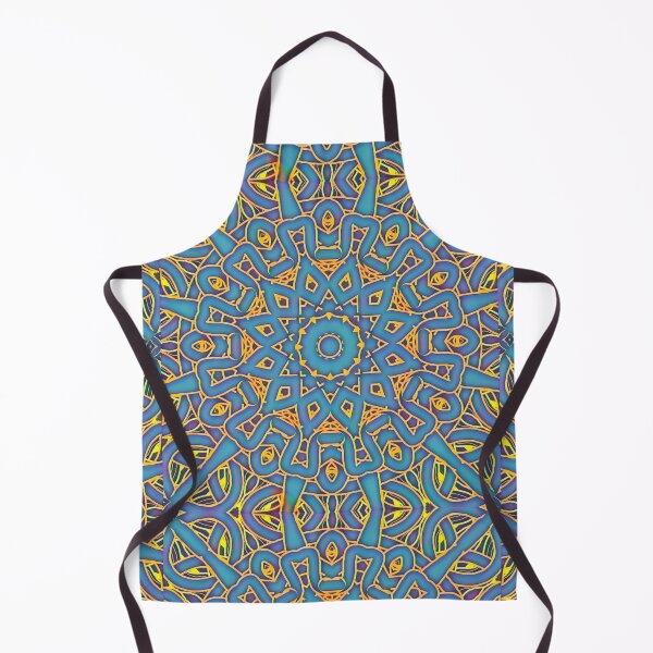 Item preview, Dev Shakti Mandala Blue and Yellow designed and sold by shantilovesart.