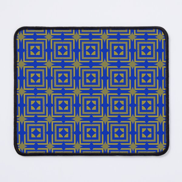 Item preview, Geometric Patterns Blue With Dim Gold Color designed and sold by ClassyPatterns.