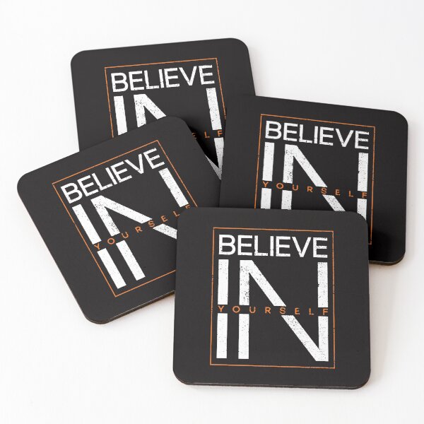 Item preview, Motivational Slogan - Believe in Yourself White Orange designed and sold by WearWolfDesigns.