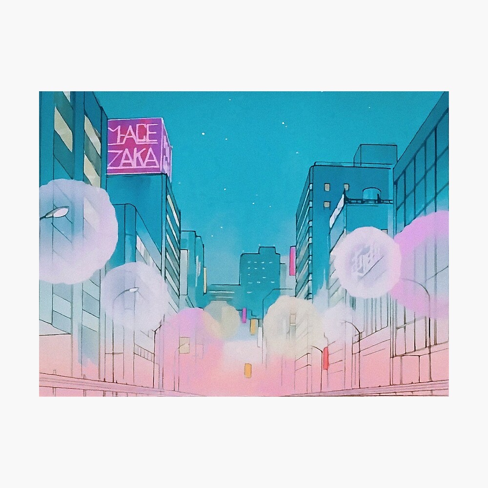 Vintage Anime City Background