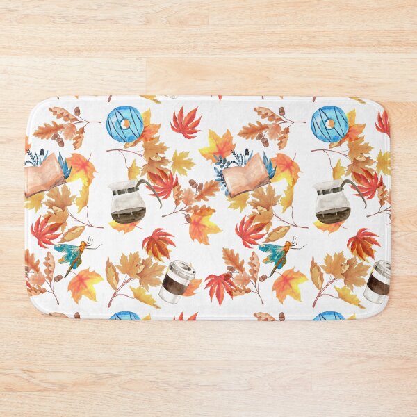 Item preview, Autumn Leaves, Books, Coffee Cups, Fireflies - Gilmore Pattern designed and sold by Fenay Designs.