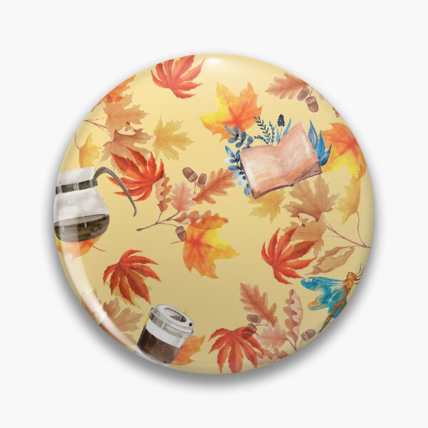 Item preview, Autumn Leaves, Books, Coffee Cups, Fireflies II - Gilmore Pattern designed and sold by Fenay Designs.