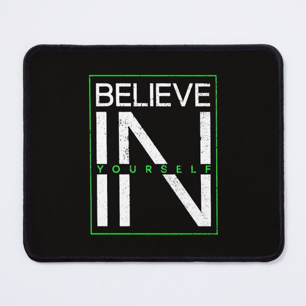 Item preview, Motivational Slogan - Believe in Yourself White Green designed and sold by WearWolfDesigns.