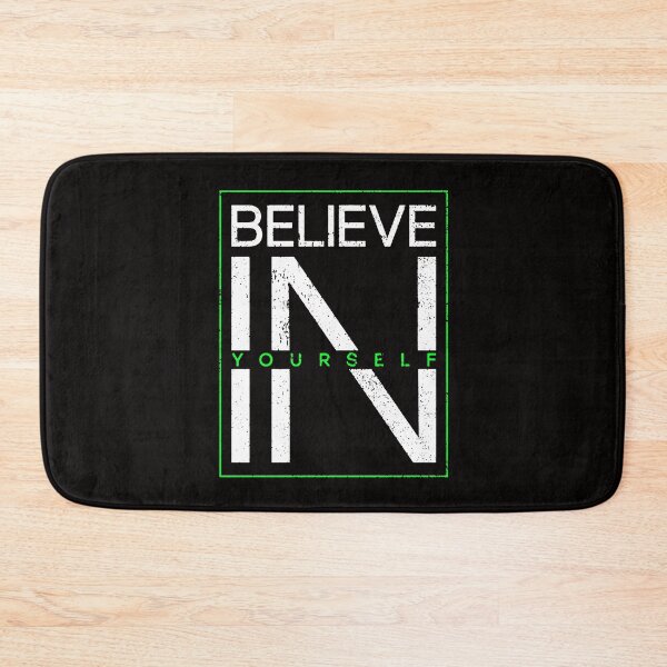 Item preview, Motivational Slogan - Believe in Yourself White Green designed and sold by WearWolfDesigns.