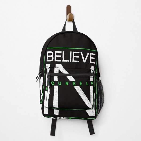 Item preview, Motivational Slogan - Believe in Yourself White Green designed and sold by WearWolfDesigns.