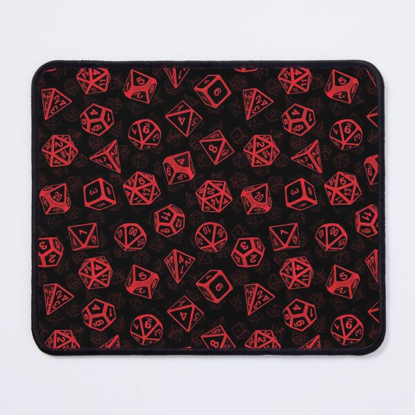D20 Dice Set Pattern (Red) Mouse Pad