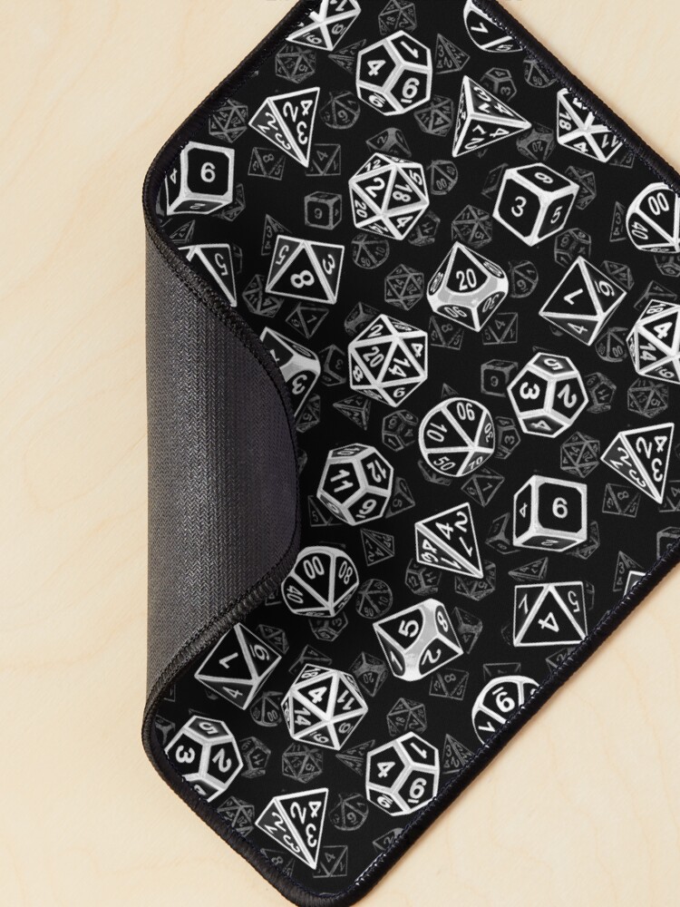 Alternate view of D20 Dice Set Pattern (White) Mouse Pad