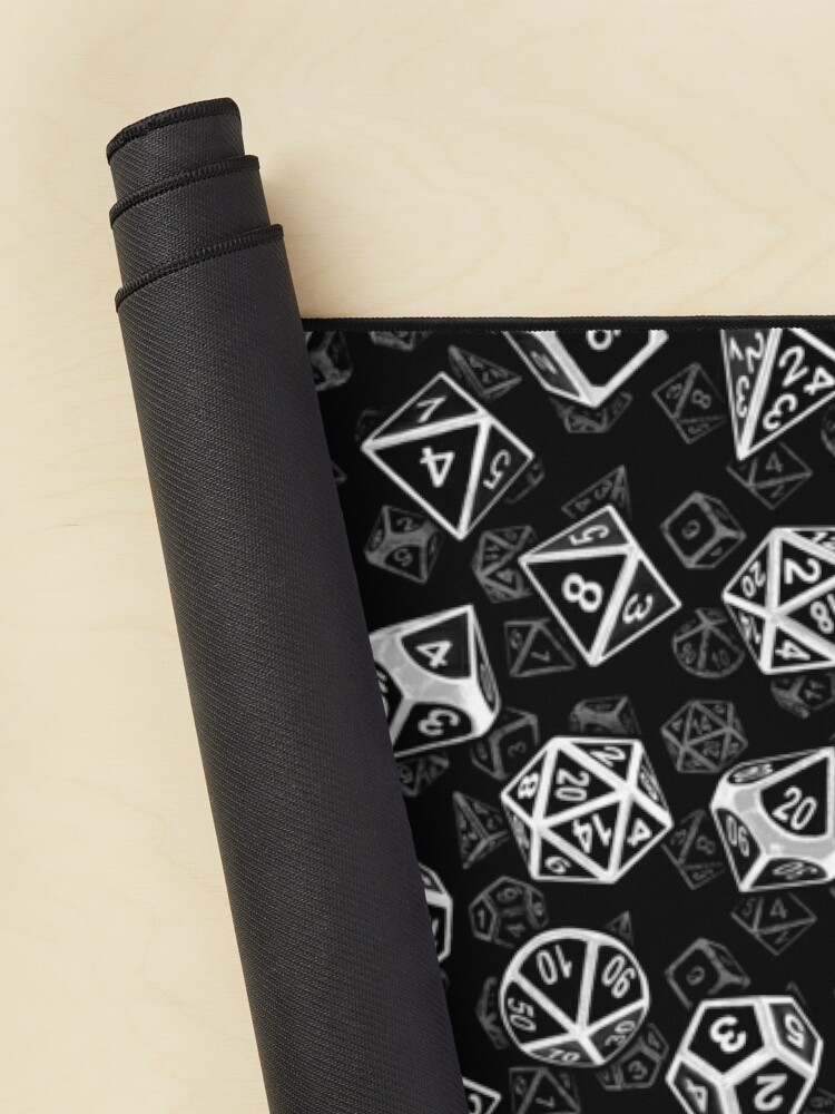 Alternate view of D20 Dice Set Pattern (White) Mouse Pad