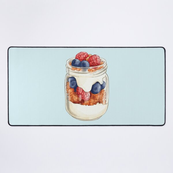 Healthy Blueberries and Raspberries Granola Yogurt Parfait | Poster