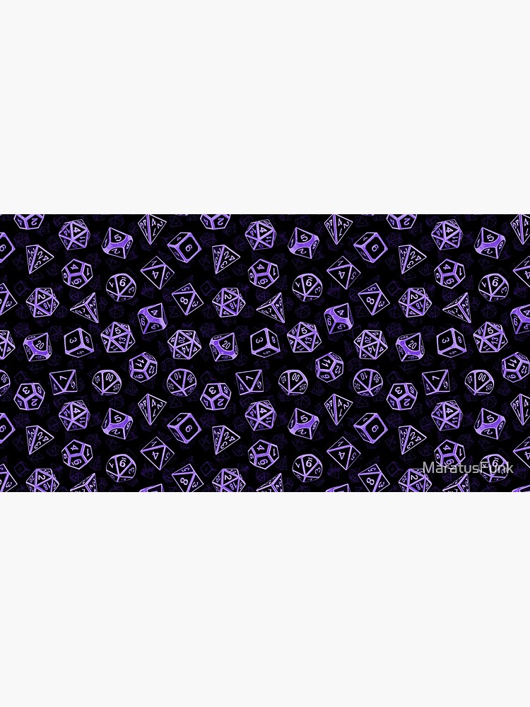 Thumbnail 5 of 5, Mouse Pad, D20 Dice Set Pattern (Purple) designed and sold by MaratusFunk.
