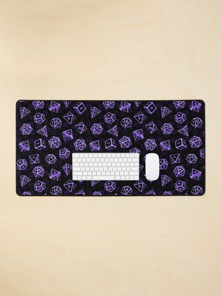 Thumbnail 1 of 5, Mouse Pad, D20 Dice Set Pattern (Purple) designed and sold by MaratusFunk.