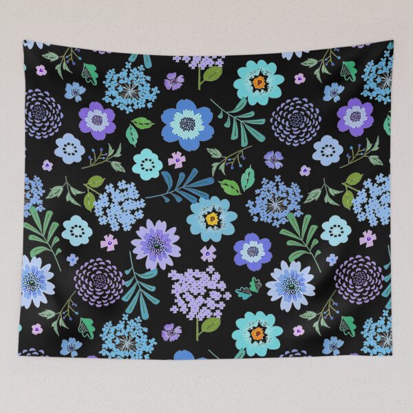Item preview, Sky Blue Nature Wildflowers make life beautiful - Night Edition  designed and sold by monodesigns.