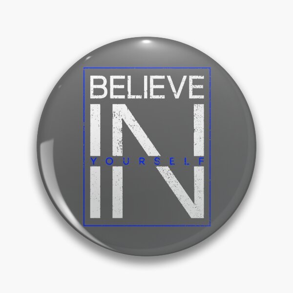 Item preview, Motivational Slogan - Believe in Yourself White Blue designed and sold by WearWolfDesigns.