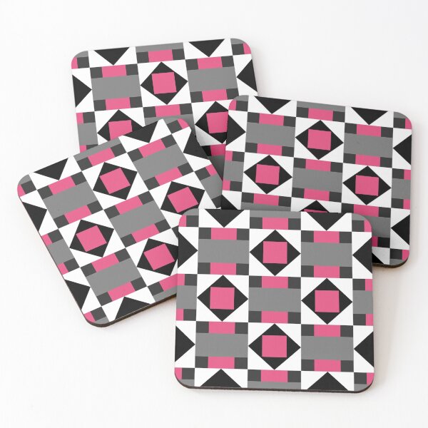 Aperçu de l'œuvre Noir Blanc Gris Motif Magenta créée et vendue par Starlett Designs.