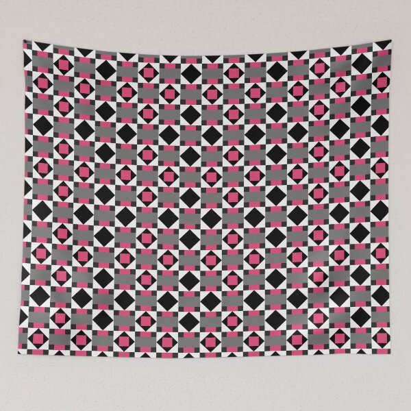 Artikelvorschau, Schwarz Weiß Grau Magenta Muster entworfen und verkauft von Starlett Designs.