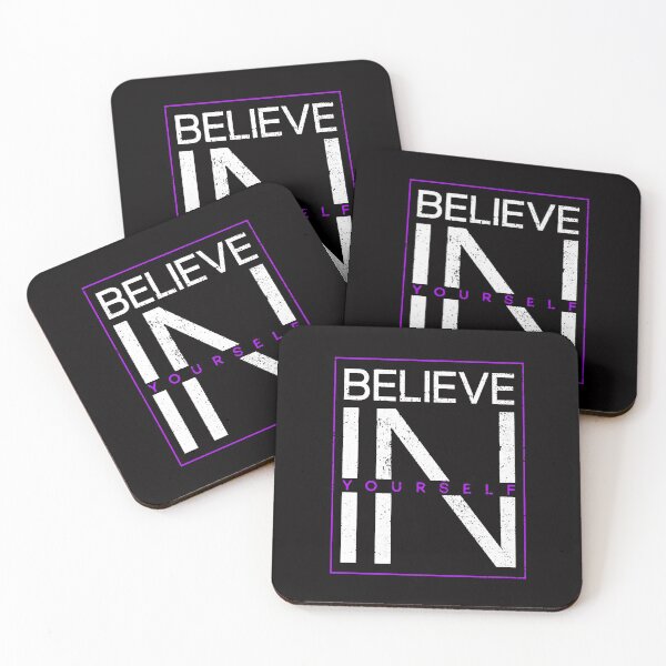 Item preview, Motivational Slogan - Believe in Yourself White Purple designed and sold by WearWolfDesigns.