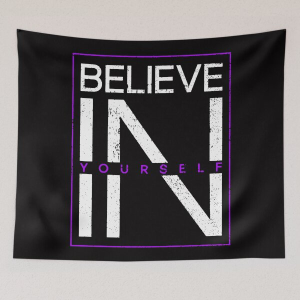 Item preview, Motivational Slogan - Believe in Yourself White Purple designed and sold by WearWolfDesigns.