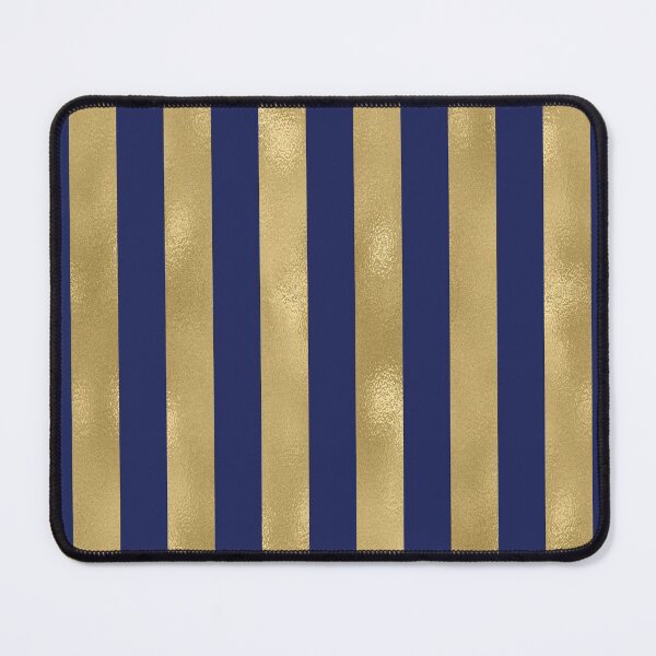 Item preview, Navy Blue and Gold Metallic Vertical Stripes designed and sold by Amy Brinkman.