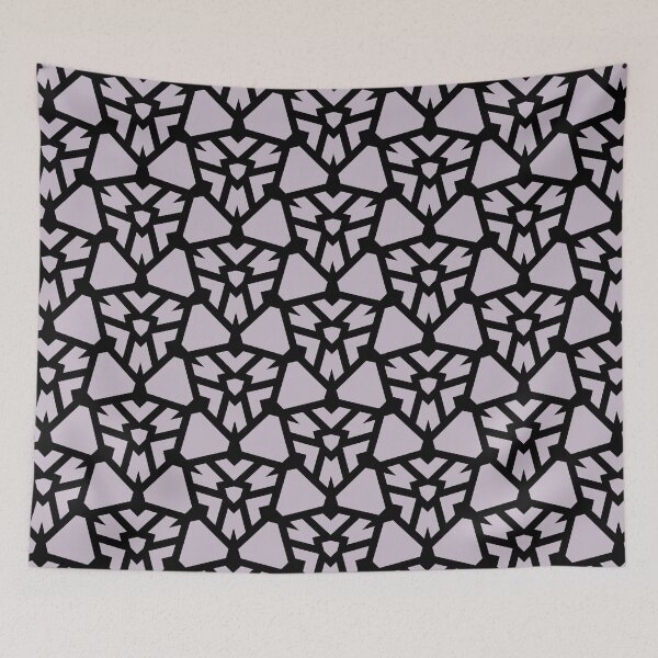 Item preview, Lilac and Black Minimal Shield Shape Tile Pattern Pairs Dutch Boy 2022 Popular Color Shadowed Rose 346-3DB - Colour Trends - Trending Hues designed and sold by ColorOfTheYears.