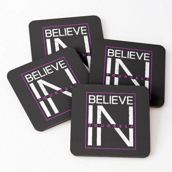 Item preview, Motivational Slogan - Believe in Yourself White Pink designed and sold by WearWolfDesigns.