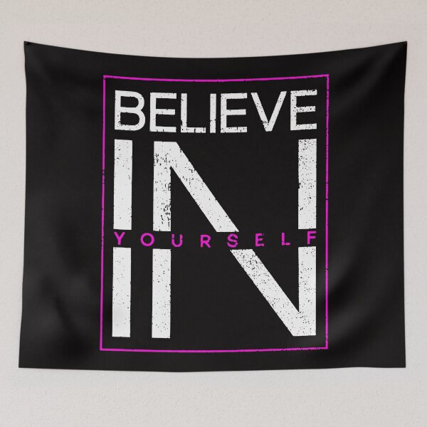 Item preview, Motivational Slogan - Believe in Yourself White Pink designed and sold by WearWolfDesigns.