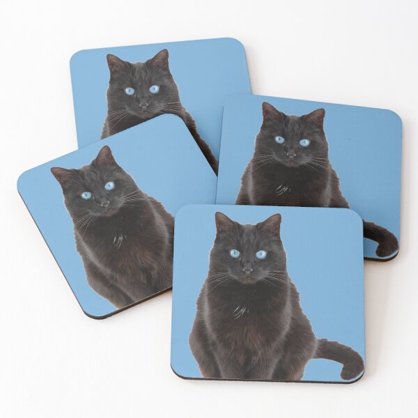 Artikelvorschau, Schwarze Katze mit blauen Augen entworfen und verkauft von Dreamflight.