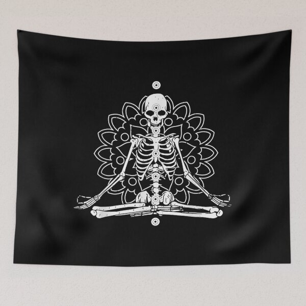 Item preview, Meditating Skeleton Chakras Lotus Flower Yoga Gift designed and sold by cysandy.
