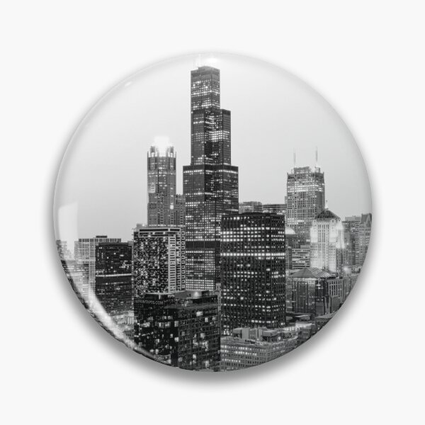 Item preview, New York Streets, New York, Buildings, Night View, Skyline, Cityline, City Light, Black and White designed and sold by Magic Love Art Print.
