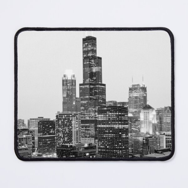 Item preview, New York Streets, New York, Buildings, Night View, Skyline, Cityline, City Light, Black and White designed and sold by Magic Love Art Print.