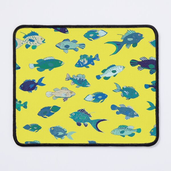 Item preview, Tropical Fish - Lemon, blue and teal - Nautical pattern by Cecca Designs designed and sold by Cecca-Designs.