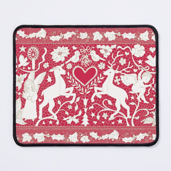 Item preview, Antique lace - claret and cream - Traditional Christmas pattern by Cecca Designs designed and sold by Cecca-Designs.