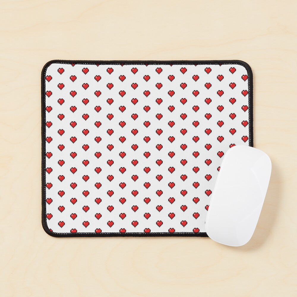Cute Retro Gaming Hearts Mouse Pad