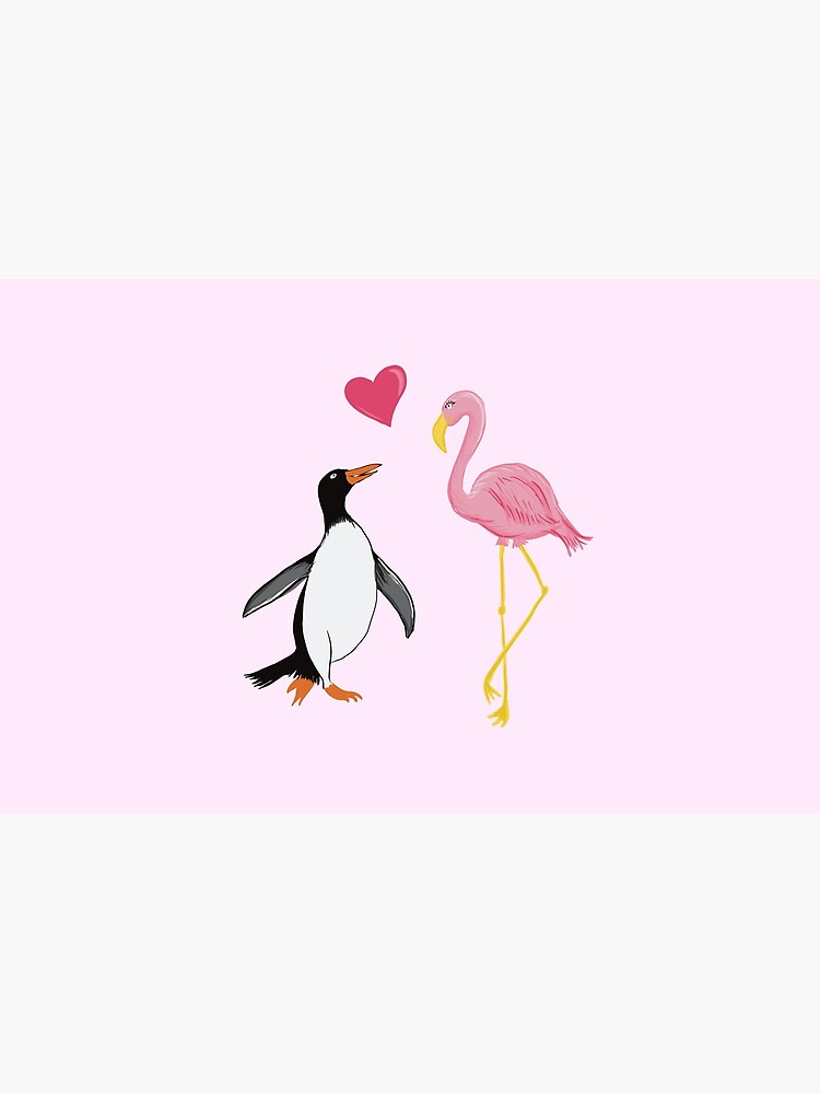 Thumbnail 4 of 4, Zipper Pouch, Paul Penguin & Frieda Flamingo designed and sold by Luaillustration.