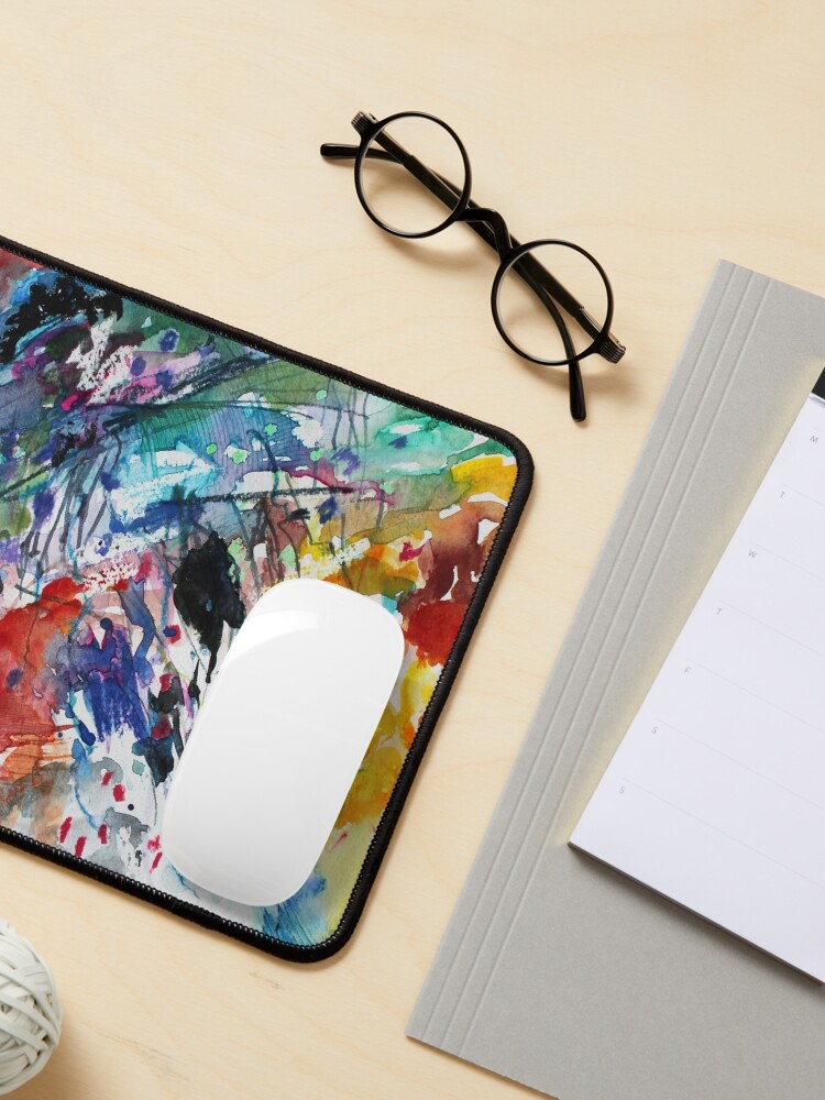 Alternate view of Rainbow landscape - Original abstract watercolour by Francesca Whetnall Mouse Pad