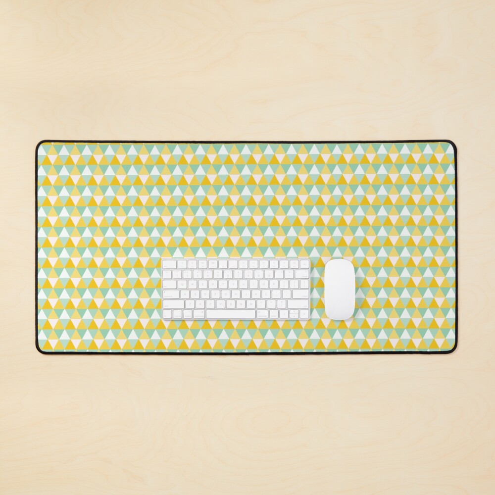 Colourful Yellow Triangles Pattern Mouse Pad