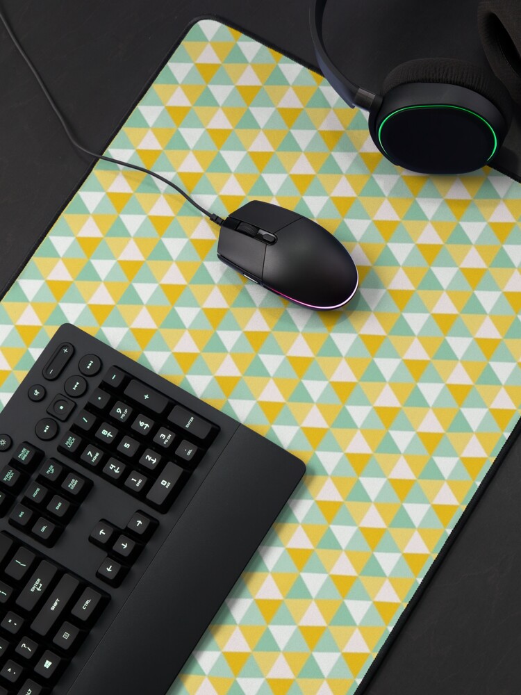 Alternate view of Colourful Yellow Triangles Pattern Mouse Pad