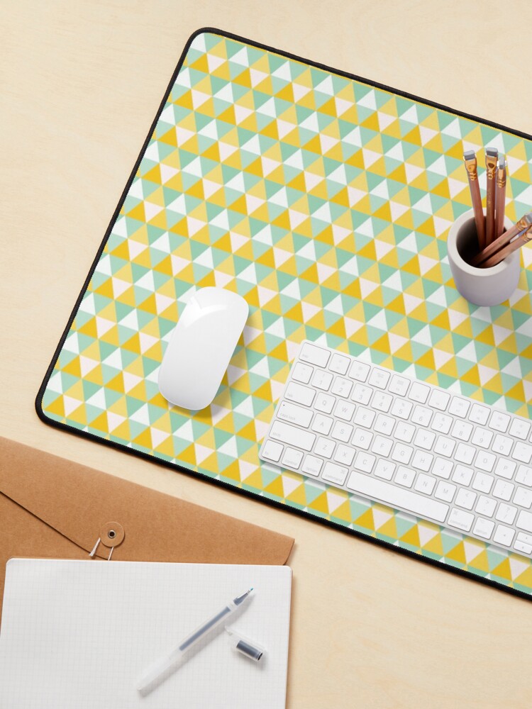 Alternate view of Colourful Yellow Triangles Pattern Mouse Pad