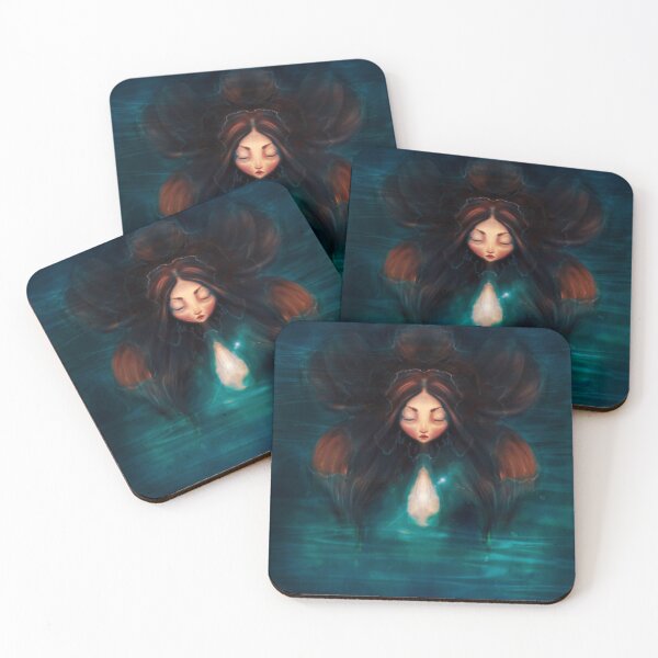 Item preview, Manga Mermaid in Water Glowing Hands and Opal Headdress Faerie character design Little Mermaid’s Sisters designed and sold by Monica Laipple.
