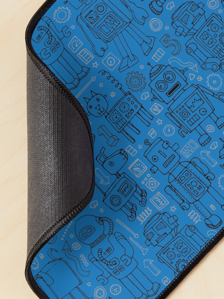 Alternate view of Robot pattern - Blue - fun pattern by Cecca Designs Mouse Pad
