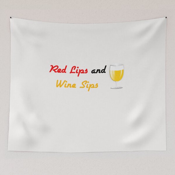 Item preview, Red Lips and Wine Sips, Funny Saying  designed and sold by Soukainadesign.