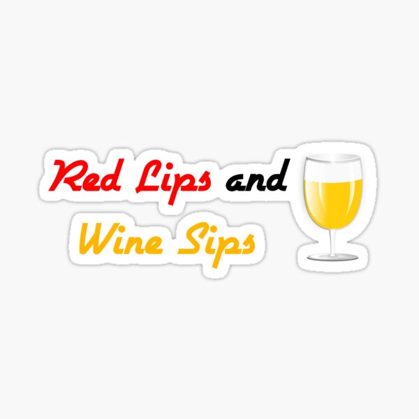 Artikel-Vorschau von Rote Lippen und Schluck Wein, lustiger Spruch, designt und verkauft von Soukainadesign.