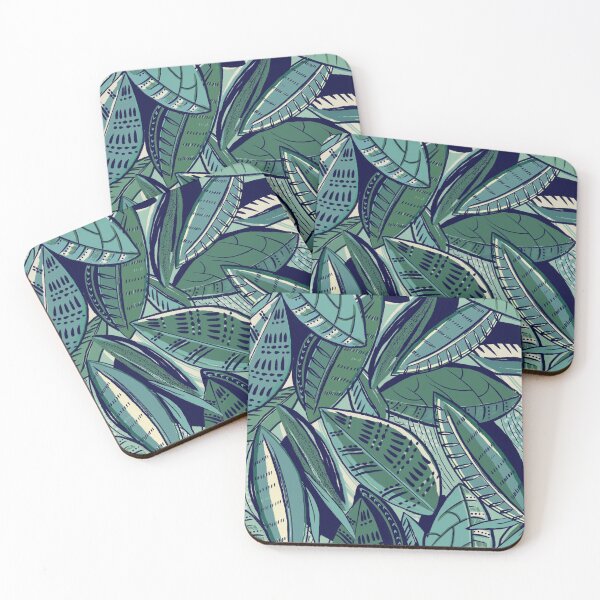 Item preview, blau leaves designed and sold by Calimbo Studio.