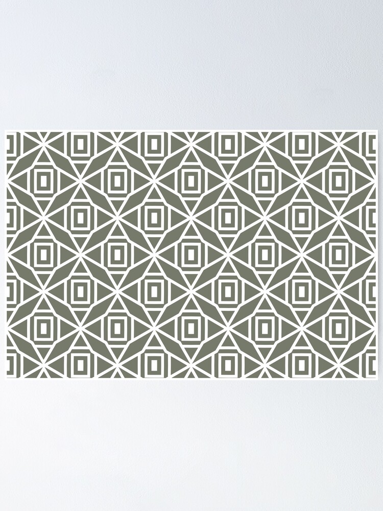 Thumbnail 1 von 3, Poster, Olive Green and White Shape Tile Pattern Pairs Dutch Boy 2022 Popular Color Wild Basil 424-5DB - Colour Trends - Trending Hues designt und verkauft von ColorOfTheYears.