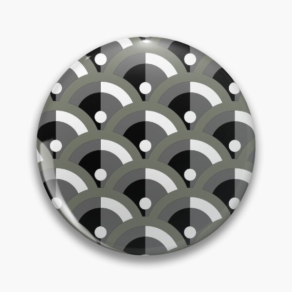 Artikelvorschau, Olive Green Gray Black White Retro Scallop Pattern Pairs Dutch Boy 2022 Popular Color Wild Basil 424-5DB - Colour Trends - Trending Hues entworfen und verkauft von ColorOfTheYears.