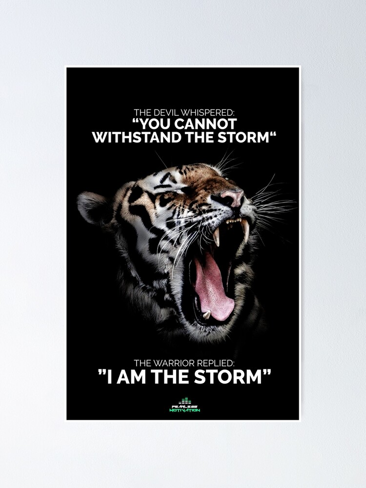 Download "I AM THE STORM!" Poster by fearlessmotivat | Redbubble