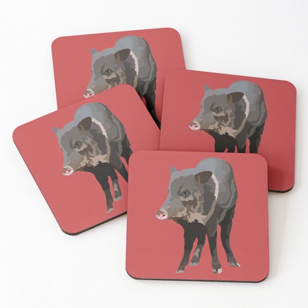 Item preview, P is for Peccary ,Peccary Art Print – Wild Pig Illustration from the Americas designed and sold by PrettylittlepastelUk.